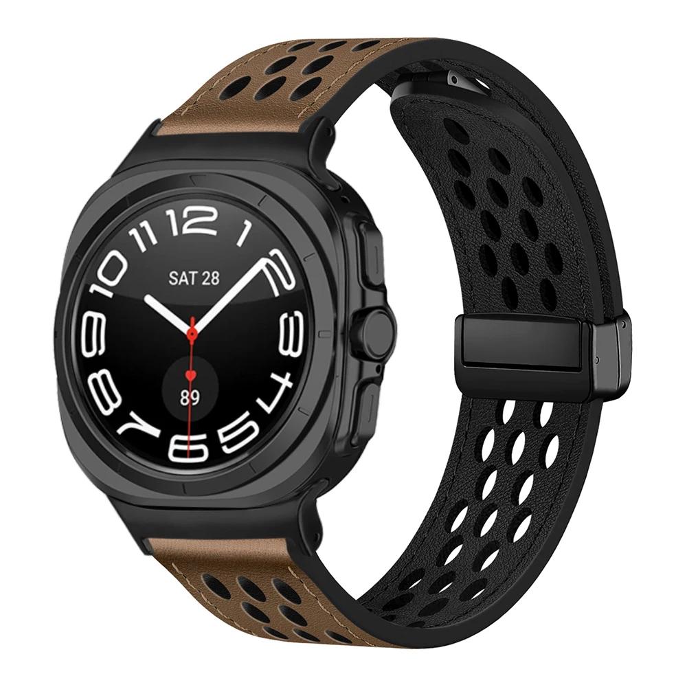 Кожаный ремешок для Samsung Galaxy Watch ultra Strap 47 мм, браслет Correa Accessories для Samsung Galaxy Watch 7 Ultra Band 47 мм