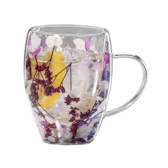 350 мл Кружка для кофе из стекла с двойными стенками, Изолированная стеклянная чашка с ручкой, Прозрачная, для эспрессо, латте, капучино, молока, сока, чая, воды