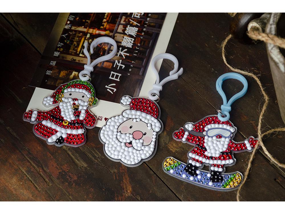 Christmas Gift DIY Diamond Painting Keychain Pendants - Handmade Acrylic Dot Stick-ons