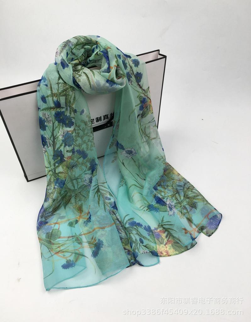 Ji Fashion Women'S Scarf Printing Temperament Versatile Foreign Trade Headscarf Georgette Soft Shawl