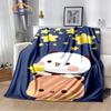 Cartoon Print Bear and Pa Blanket Cute Bubu Dudu Series S Warm Flannel Soft Comfortable Home Bed#(12)