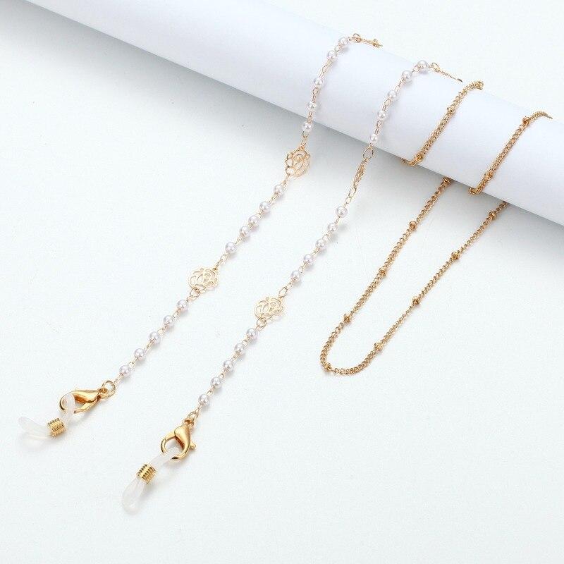 Fashion Pearl Mask Chains Eyeglasses Chain for Women Metal Sunglasses Lanyards Eyewear Chain Holder Neck Strap