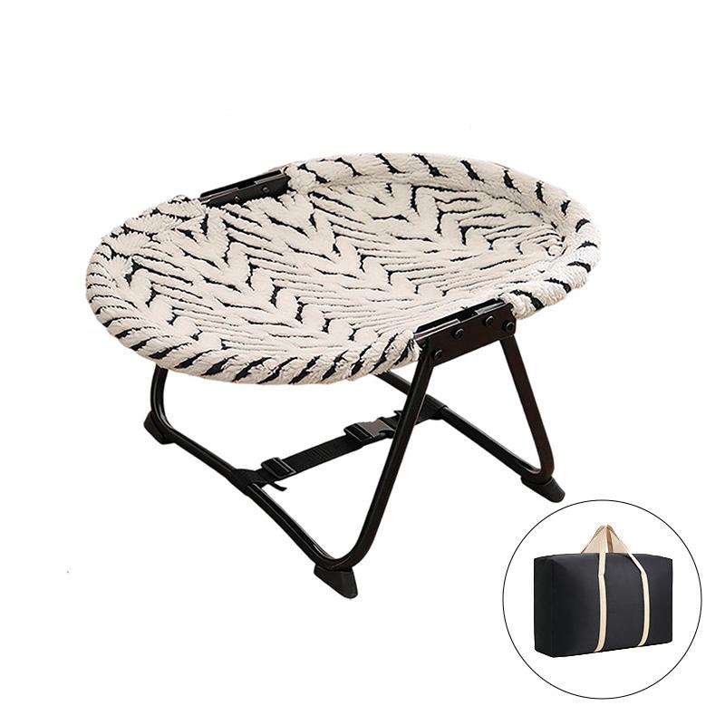 Foldable Pet Cot for Cats and Small Dogs, Elevated Dog Bed with Breathable Mesh, Portable Cat Hammock, Removable Washable Cover
