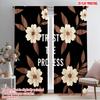 2pcs 2D Flat Printing Window Curtains Trust The Process Flowers 100% Polyester Without Electricity Holiday Decorations Perfect