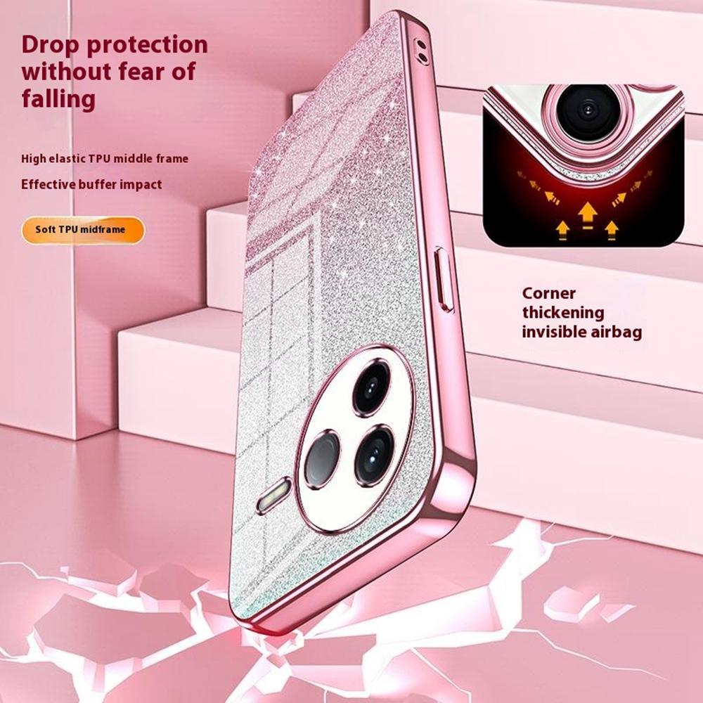 Для Xiaomi Poco F7 Pro 5G/Redmi K80 5G Чехол Гальваническое покрытие Градиент Блестящий ТПУ Чехол для телефона
