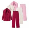 2024 Autumn/Winter European & American Women's Tuxedo Collar Suit Jacket + Pants Set