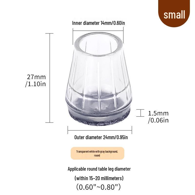Силиконовые накладки на ножки стульев с фетровыми накладками - Защита мебели и снижение шума