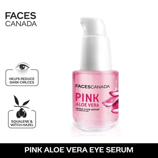 FACESCANADA Розовая сыворотка для кожи под глазами с алоэ вера Fresh Eyes, 15 мл | Экстракты сквалена, гамамелиса и киноа | Антивозрастное действие, осветление