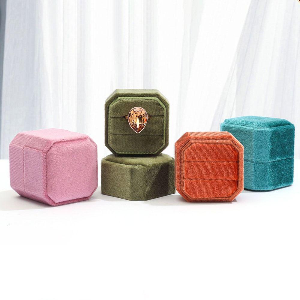 Velvet Jewelry Box Octagon Square Ring Display Box New Packing Box Wedding