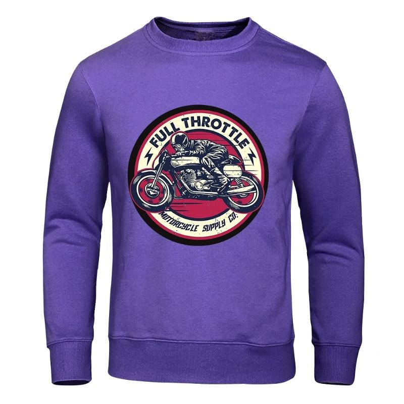 Full Throttle Motorcycle Locomotive Culture Мужские модные повседневные толстовки с капюшоном Флисовые теплые осенние повседневные спортивные свитера и длинные рукава для мужчин