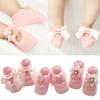 3 Pairs Cute Flower Baby Socks Sweet Lace Bow Newborn Girls Princess Sock Soft Cotton Infant Anti-slip Floor Socks