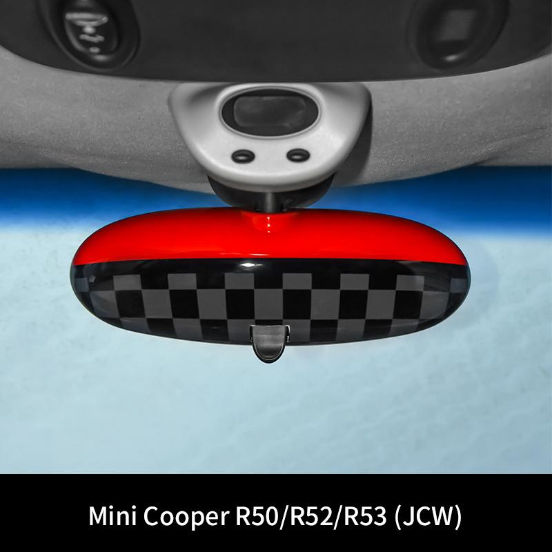 Car Rear View Mirror Protector Frame For Mini Cooper R50 R52 R53 Center Console Accessories Interior Rearview Decor Cover Case
