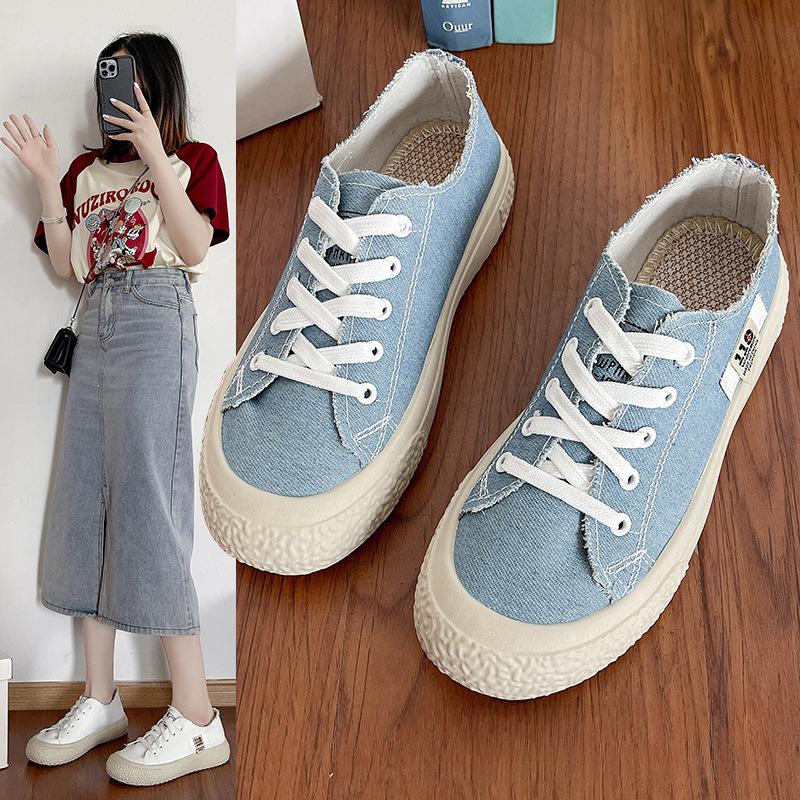 Girl Shoes Canvas Shoes New Women's Spring Little White Shoes Flat Bottom Board Shoes Lazy Shoes