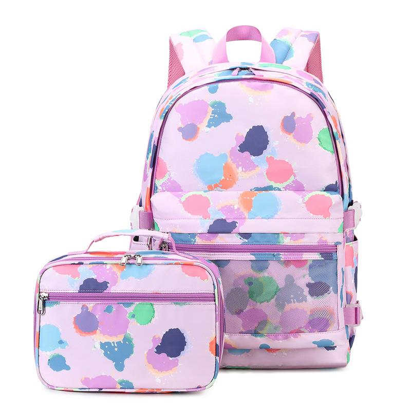 2 Pcs Set Children's School Backpack Cute Student Backpacks for Teenager Girls Waterproof School Bags with Lunch Bag Bookbag