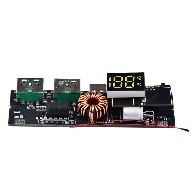 B03B-LED Двойной USB PD Быстрая зарядка 5A Type-C USB Мобильный Power Bank 18650 Зарядный модуль Защита от температуры