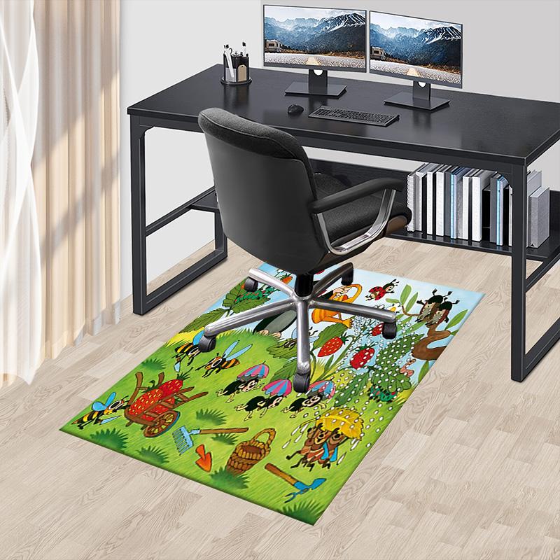 Garden Bugs Friends Carpet For Playroom Bedroom Living Room Sofa Home Decorkids Game Area Rug Nonslip Floor Mat