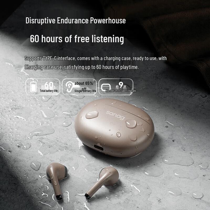 SANAG T81s Pro Max Bluetooth MP3 Recording Semi-In-Ear Headphones