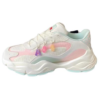 Кроссовки женские Millennium Bear Shock Absorbing Non-Slip Wear-Stick с низким верхом для спорта и повседневной носки White Pink 122228890-6