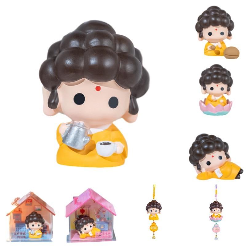 Будда Милая Статуэтка с Качающейся Головой Орнамент Мультяшный Настольный Декор Подвеска на Сумку Подарок