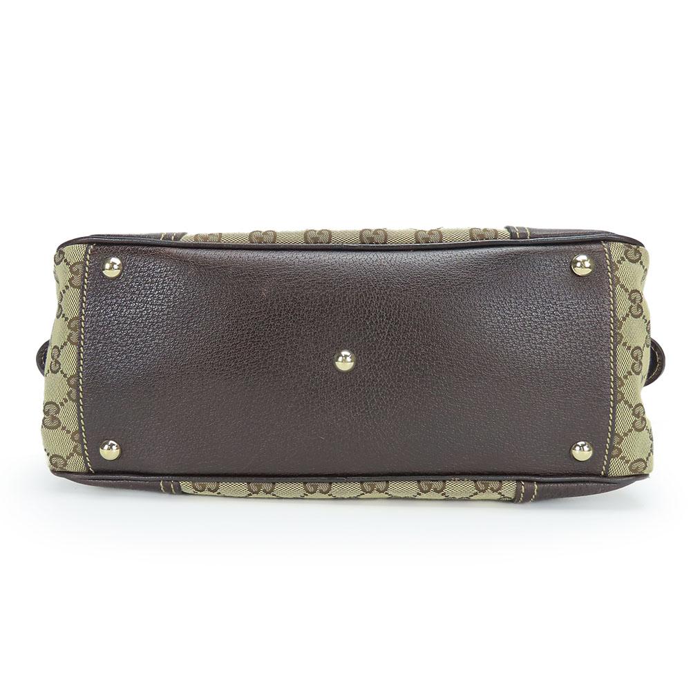 Used GUCCI Boston Bag 161720 Sherry Pretty GG Canvas/leather Beige Dark Brown Shoulder