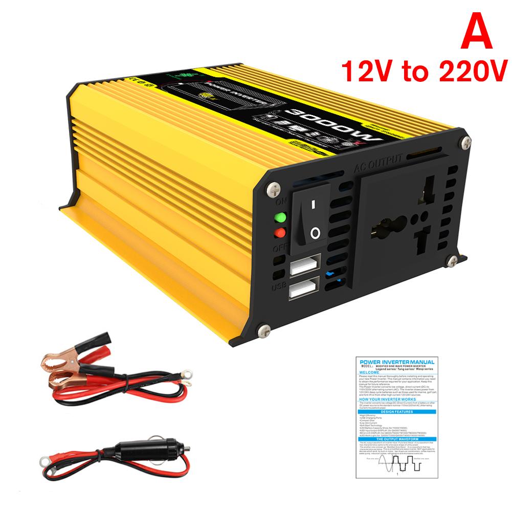 Чистый синусоидальный инвертор 12 В в переменный ток 110 В 220 В 300 Вт трансформатор напряжения преобразователь мощности солнечный инвертор