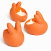 Easter Bunny Candle Holders, Orange, Set of 3, for LED Tealights