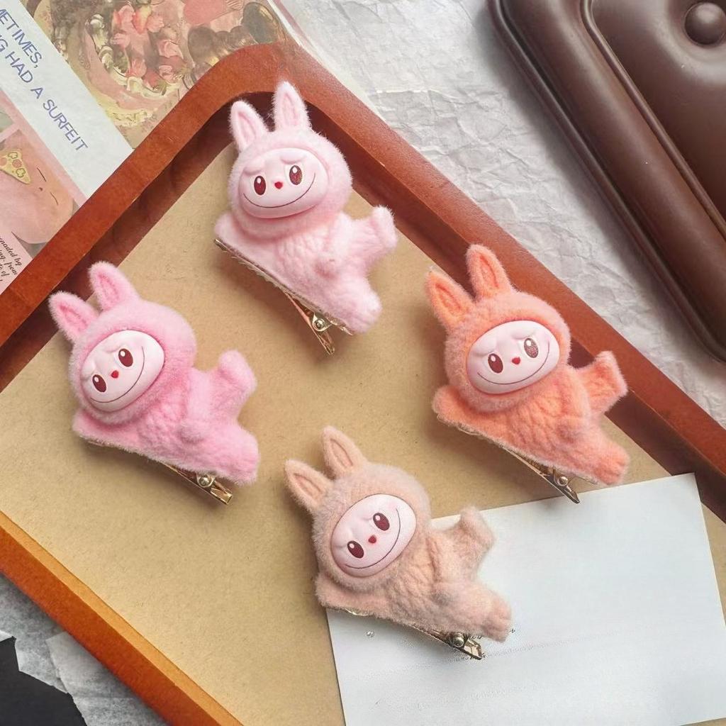 3Pcs/6pcs Flocking Doll Rab Hairpin Girl Anime Bangs Clip Hair Accessories Children's Gifts