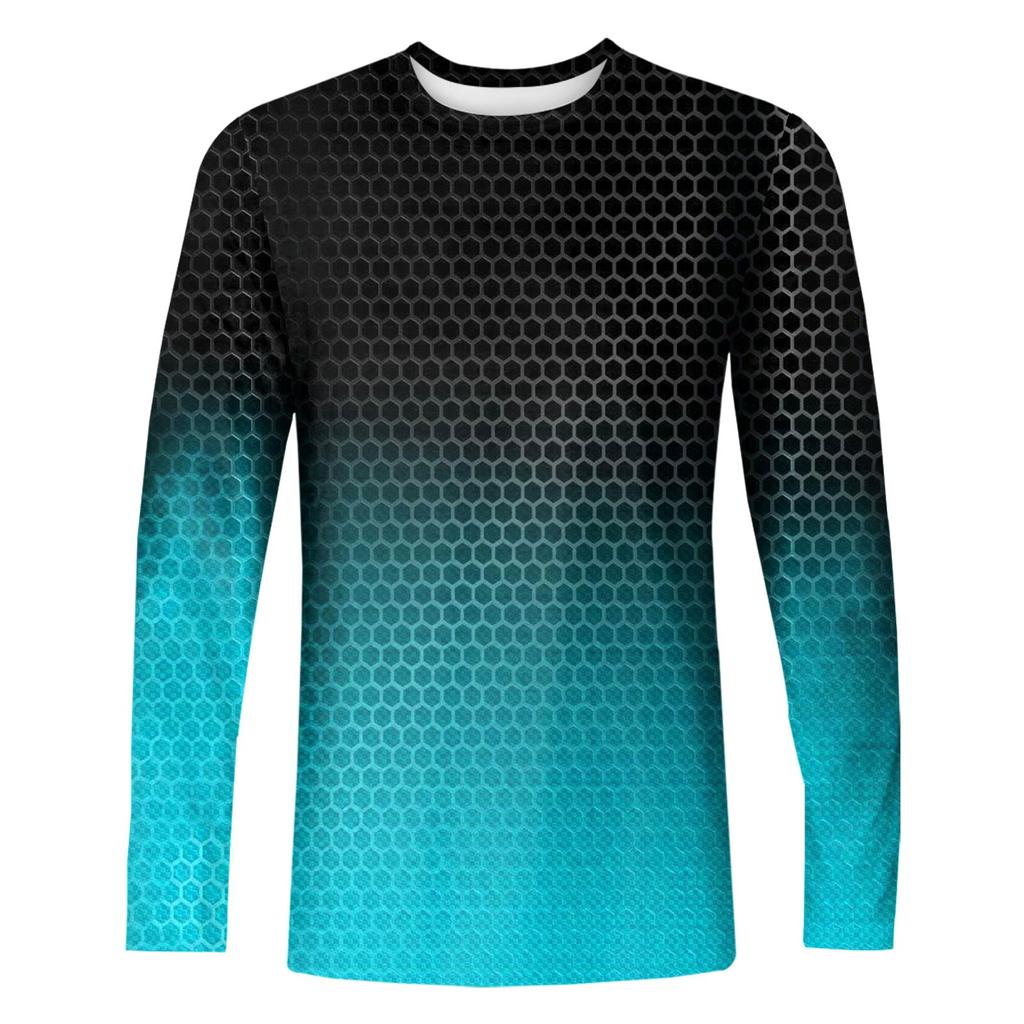 Муж. Футболка Круглый вырез Одежда Одежда На открытом воздухе Длинный рукав С принтом Модельер Винтаж