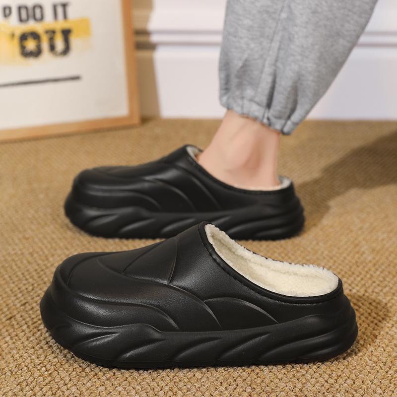 Тапочки для мужчин, домашние тапочки, теплые, бархатные, водонепроницаемые, на платформе, нескользящие, мягкие и удобные, для пар, для женщин, домашняя обувь