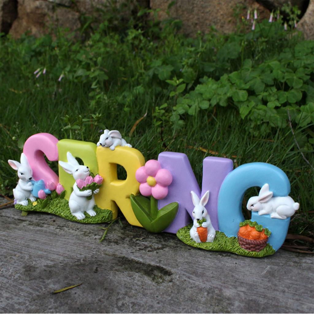 Пасха Весна Кролик Настольное Украшение Фигурки Кроликов Домашний Декор Праздничные Принадлежности Спальня Ремесло из Смолы Сад Подарок 2024