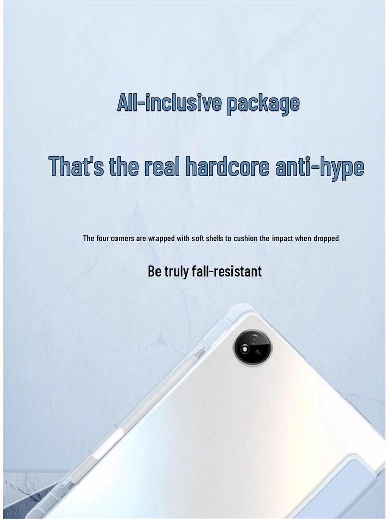 Магнитный чехол-трифолд для OppoPad3 Pro со слотом для стилуса - Полная силиконовая обертка, Защита от падений