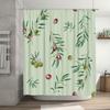 Green Leaves Bath Shower Curtain Olive Branch Waterproof Fabric Wall Hanging Decorative White Green Red Colors Pattern Design Pe