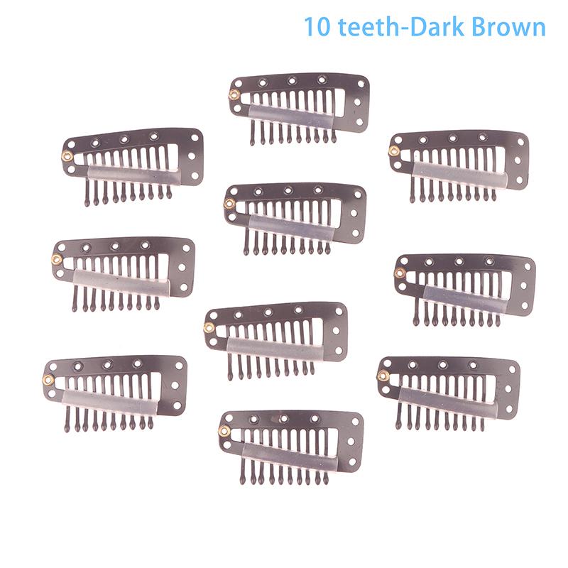 10 шт. Защелкивающиеся клипсы для париков с 9/10 зубцами, Портативные металлические защелкивающиеся заколки для волос для аксессуаров для наращивания волос, Инструмент10 шт. Клипсы для наращивания волос