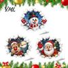 Removable Wall Stickers 3D Christmas Stickers, Self?Adhesive PVC Decals, Reindeer Santa Festive Home Decoration Gingerbread Snowman Xmas Decor