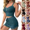 Women's Casual Lace Lace Camisole Vest Pajama Set For Home Wear Vest Pajama Set For Home Wear