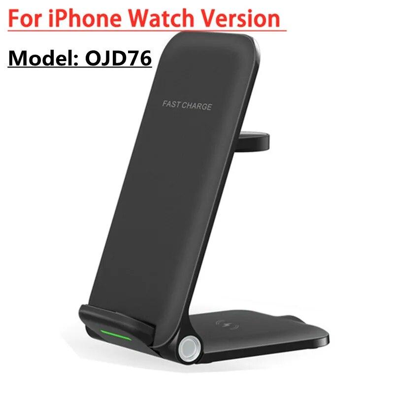Подставка для беспроводного зарядного устройства 4 в 1 для iPhone 14 13 X Samsung Apple Watch Airpods iWatch Складная док-станция для быстрой зарядки