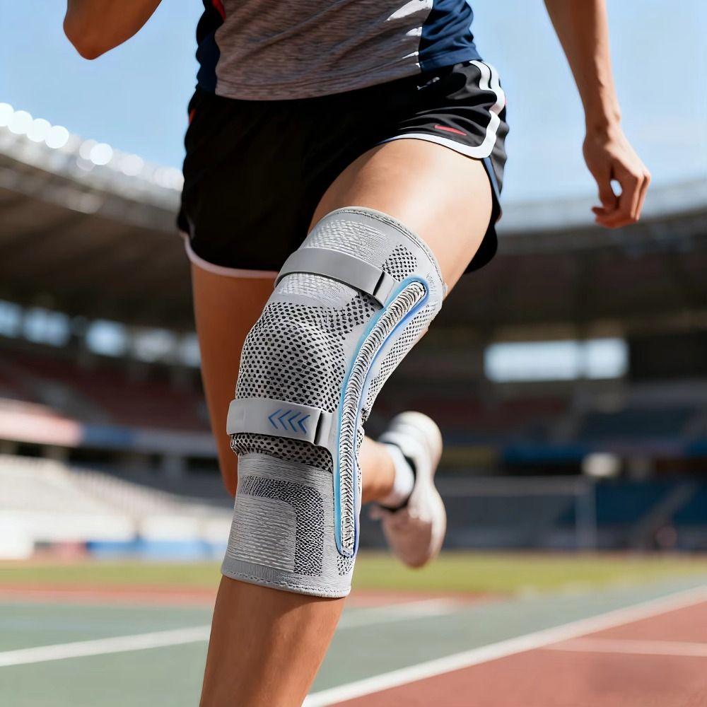 Elastic Sports Knee Pads Leg Brace Protector Silicone Patella Strap Nylon Knee Brace Fitness