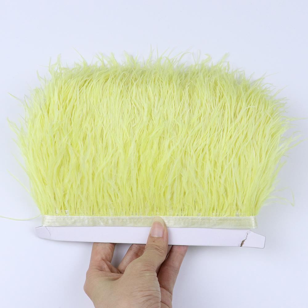 Dyed Ostrich Feather Trim Ribbon Fringe 6-8Cm Wedding Decoration Fluffy Feathers Dress Sewing Clothing 1/5/10Meter Plume Decor