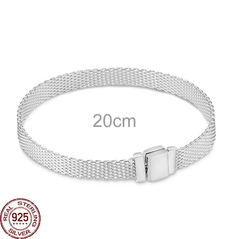 Женская цепочка-зажим из стерлингового серебра 925 пробы с сеткой, круглая подвеска в виде бабочки, подходит для оригинального браслета из сетки своими руками