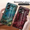 For Xiaomi Redmi Note 13 4G Anti-Drop Phone Cover Tempered Glass Case Marble Pattern Phone Shell