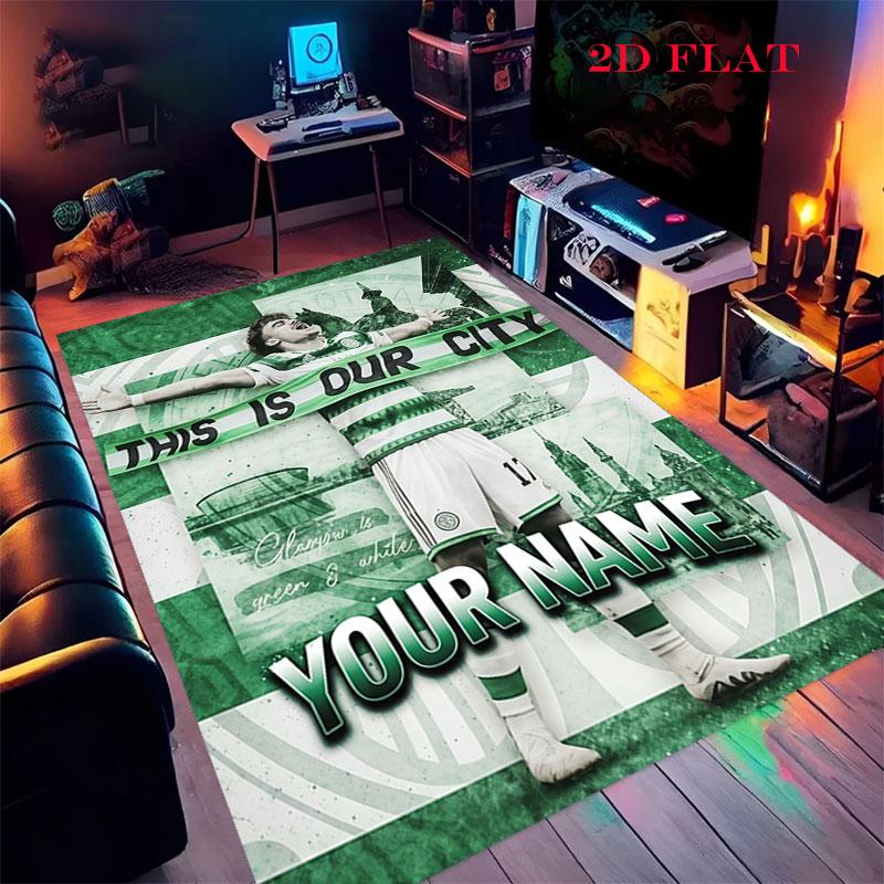 Celtic Fc Carpet Rug for Living Room Bedroom Home Sofa Decoration,Kids play Nonslip Floor Mat