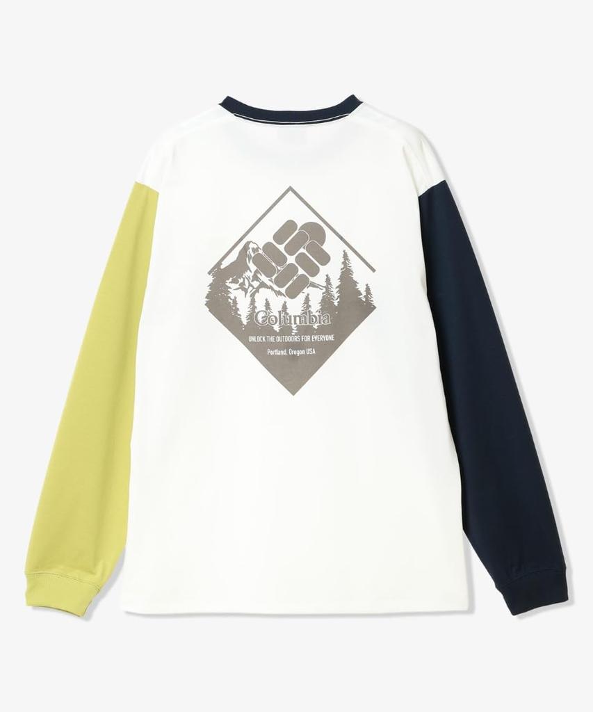 Мужская футболка с длинным рукавом Columbia Urban Hike Graphic Long Sleeve PG3669 S Sea Salt Multi с принтом на спине