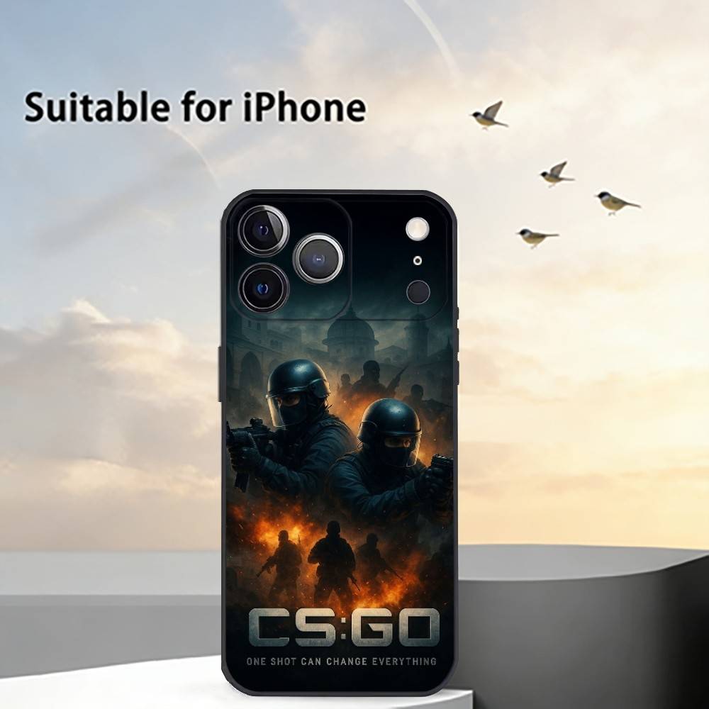 Чехол для телефона CS2 Counter-Strike2 для iPhone 17,16,15,14,13,12,11 Plus,Pro Max,XS,Мягкий силиконовый черный чехол
