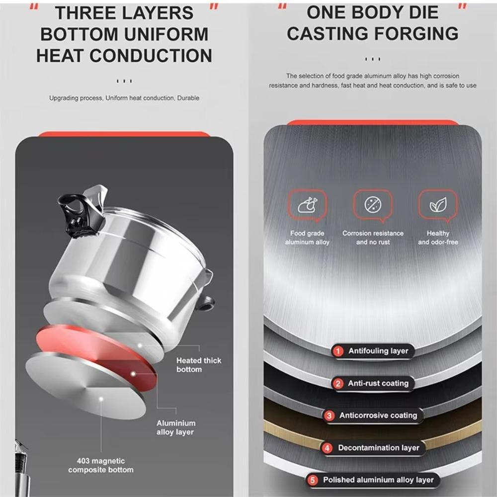 2.5-11L Gas Cooker Pot Aluminum Saucepan Stew Pot Multifunctional High Pressure Cooker  Resturant