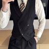 Men's New High-end Suit Casual Waffle Buckle Business Sleeveless Vest