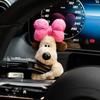 Car Decoration Dolls Pilot Pawdog Steering Lights Wiper Wye Shield Ornament Cute Bowknot Dog Car Wiper Doll Interior Accessories