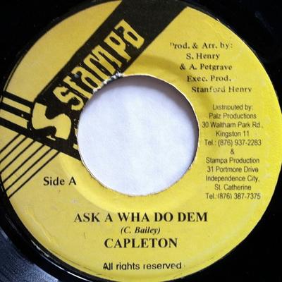 7-дюймовая пластинка CAPLETON - Ask A Wha Do Dem NONE Stampa Jamaica Reggae, Ska & Dub Б/у