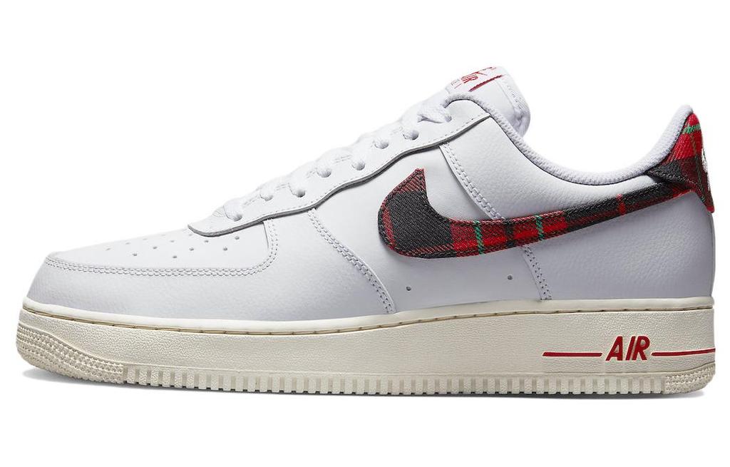 Nike Air Force 1 Low '07 LV8 Клетчатый узор Тартан Белый Университетский Красный DV0789-100