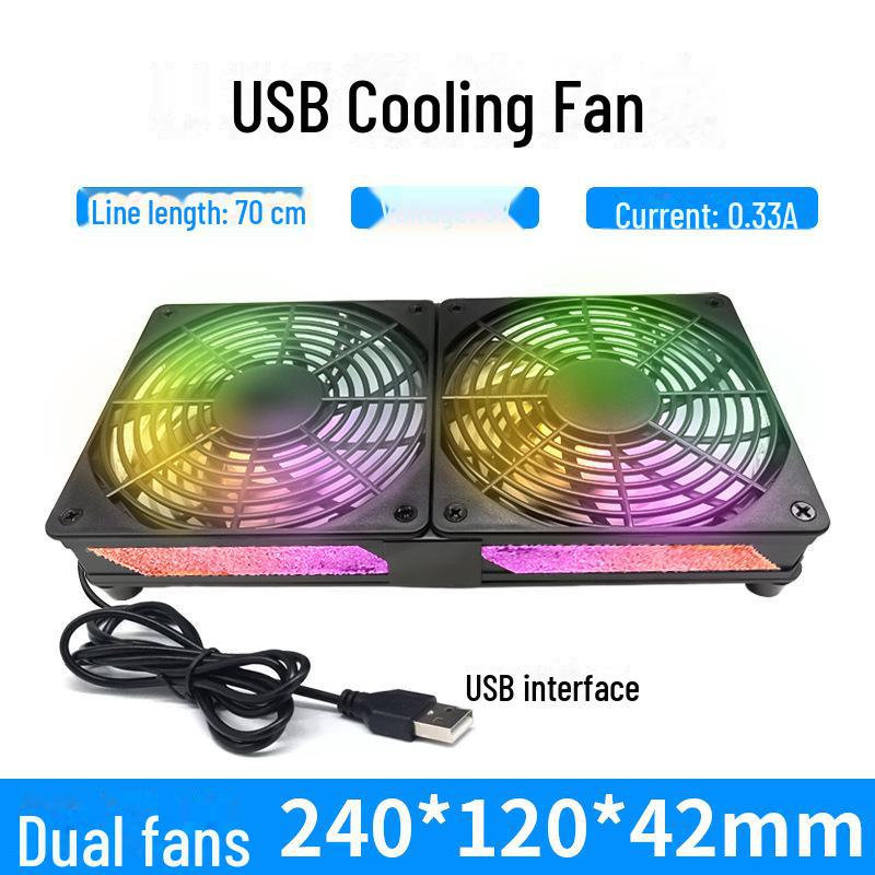 Бесшумный USB 5 В 12 см осевой вентилятор охлаждения для радиаторов, маршрутизаторов, корпусов и телевизионных приставок