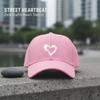 [Love Heart Baseball Cap] White heart print, polyester, adjustable & breathable. Unisex for daily wear, outdoor sports, sun protection and gifting.